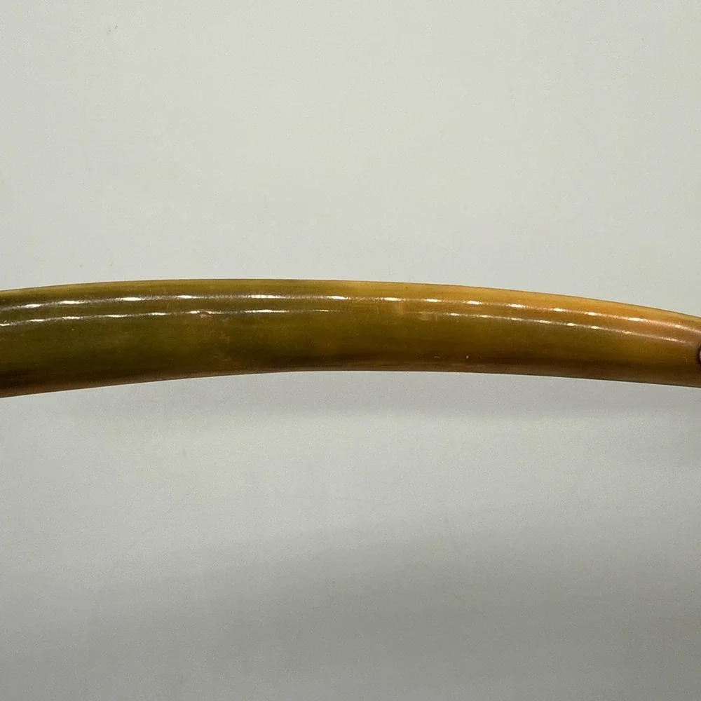 E&M Aboussleman Germany Straight Razor 425 1/2 Butterfly Yellow/Green Handle